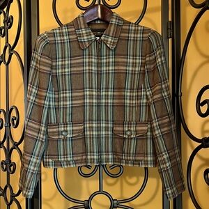HARRIS/WALLACE Harris Wallace Plaid Zip Up Jacket